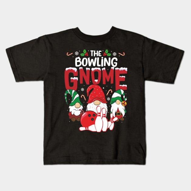 bowling Gnome Xmas cute Christmas gnome pajamas Kids T-Shirt by hadlamcom